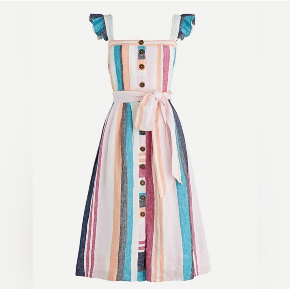J. Crew Colorful Striped Button-Down Top